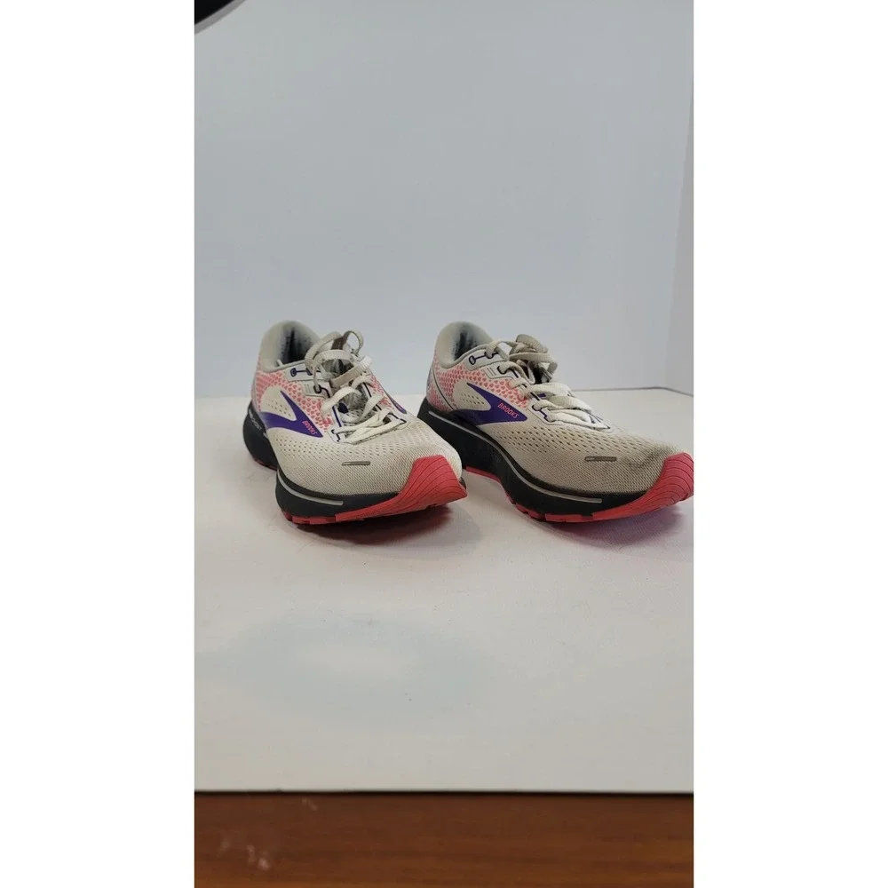 Brooks Womens Ghost 14 1203561B192 White/Purple Running Shoes Sneakers Size 9.5